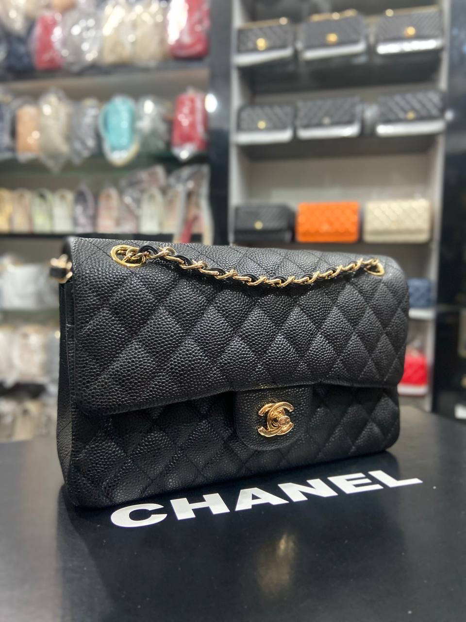 CH Caviar 2.55 Black (Gold Chain)